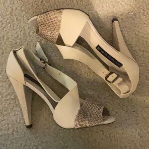 Nude/snake detail heels